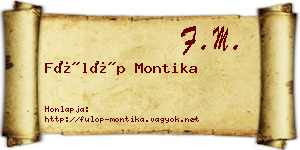 Fülöp Montika névjegykártya